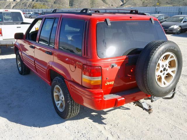 1J4GZ78S5VC593129 - 1997 JEEP GRAND CHER RED photo 3