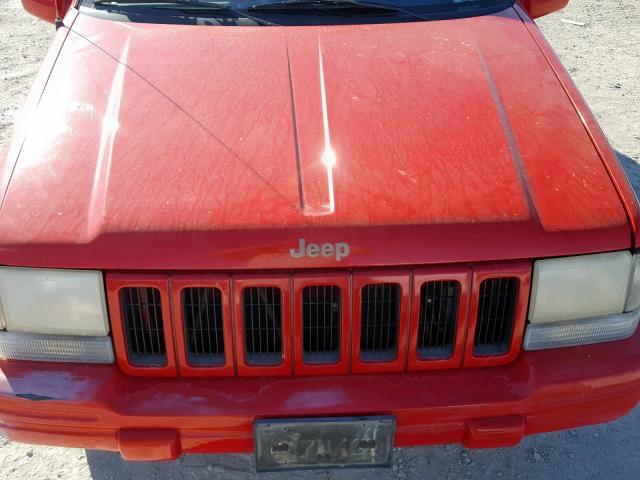 1J4GZ78S5VC593129 - 1997 JEEP GRAND CHER RED photo 7