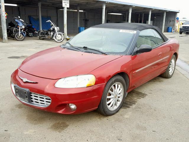 1C3EL55R72N322971 - 2002 CHRYSLER SEBRING LX RED photo 2