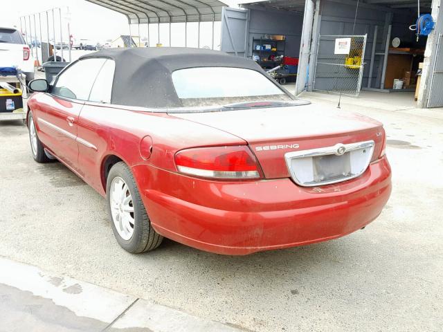 1C3EL55R72N322971 - 2002 CHRYSLER SEBRING LX RED photo 3