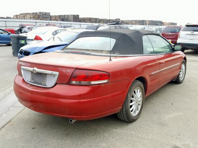 1C3EL55R72N322971 - 2002 CHRYSLER SEBRING LX RED photo 4