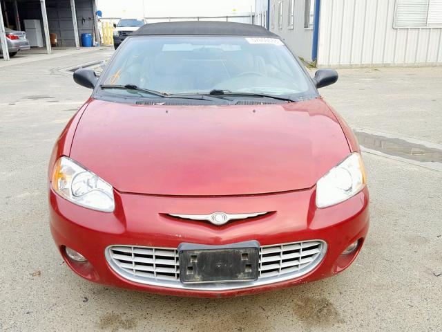 1C3EL55R72N322971 - 2002 CHRYSLER SEBRING LX RED photo 9