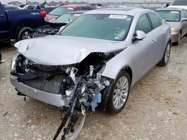 2G4GS5EV9D9156426 - 2013 BUICK REGAL PREM SILVER photo 2