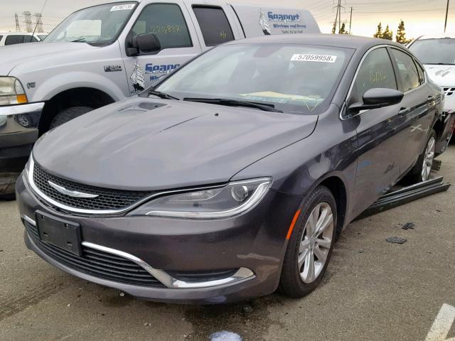 1C3CCCAB1GN164235 - 2016 CHRYSLER 200 LIMITE CHARCOAL photo 2