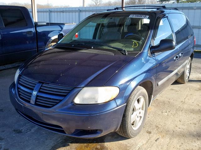 1D4GP45R75B401925 - 2005 DODGE CARAVAN SX BLUE photo 2