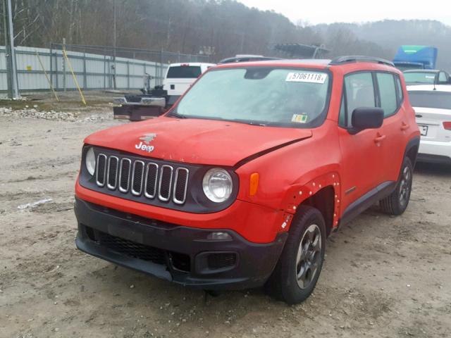 ZACCJBAT6GPC59224 - 2016 JEEP RENEGADE S RED photo 2