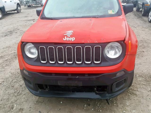 ZACCJBAT6GPC59224 - 2016 JEEP RENEGADE S RED photo 7