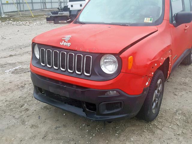 ZACCJBAT6GPC59224 - 2016 JEEP RENEGADE S RED photo 9