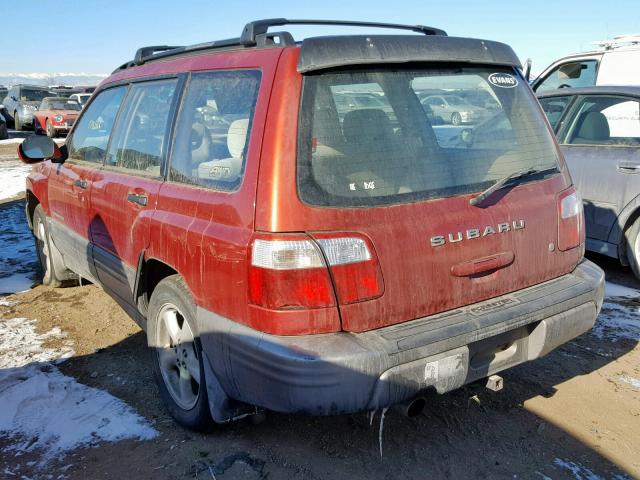 JF1SF65532G725459 - 2002 SUBARU FORESTER S RED photo 3
