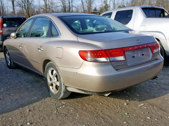 KMHFC46F36A075472 - 2006 HYUNDAI AZERA SE TAN photo 3