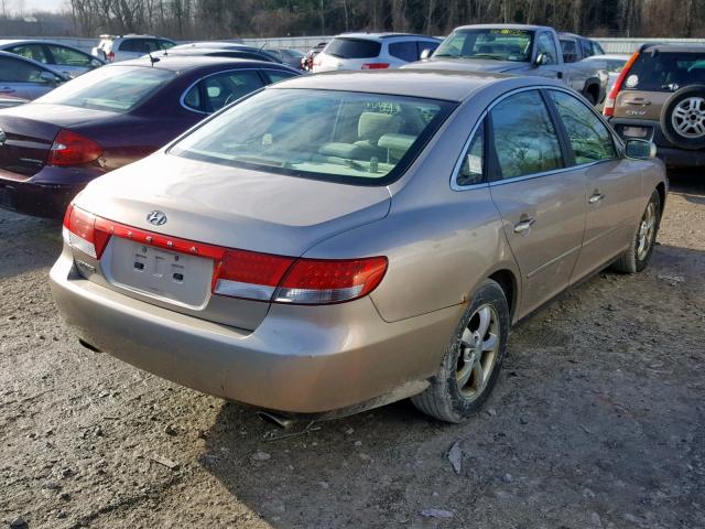 KMHFC46F36A075472 - 2006 HYUNDAI AZERA SE TAN photo 4