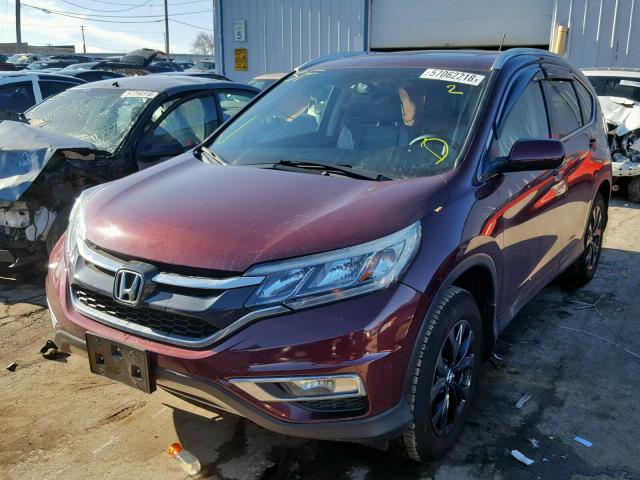 5J6RM4H76FL014779 - 2015 HONDA CR-V EXL MAROON photo 2