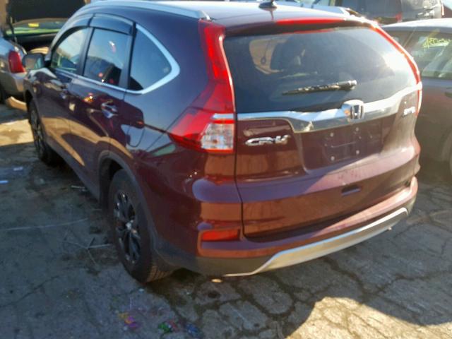 5J6RM4H76FL014779 - 2015 HONDA CR-V EXL MAROON photo 3