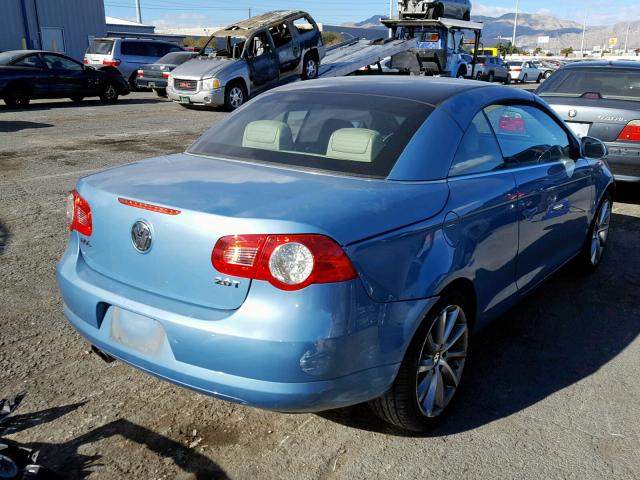 WVWDA71F67V028568 - 2007 VOLKSWAGEN EOS 2.0T S BLUE photo 4