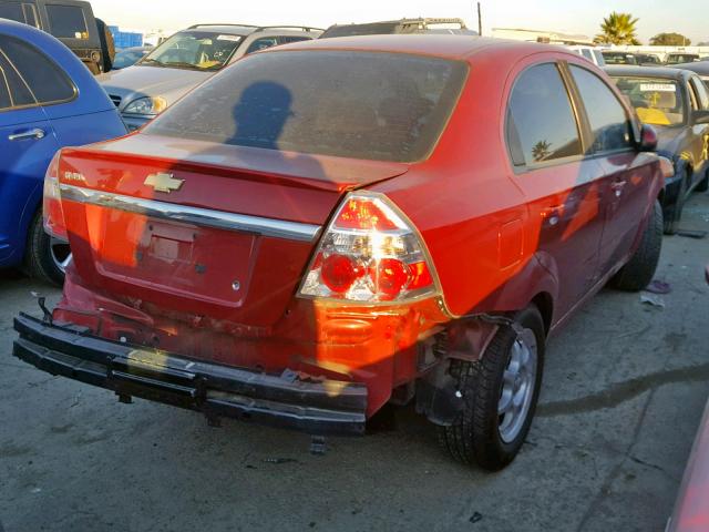 KL1TD5DE9AB124768 - 2010 CHEVROLET AVEO LS RED photo 4