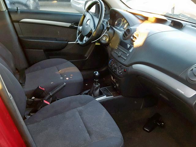 KL1TD5DE9AB124768 - 2010 CHEVROLET AVEO LS RED photo 5