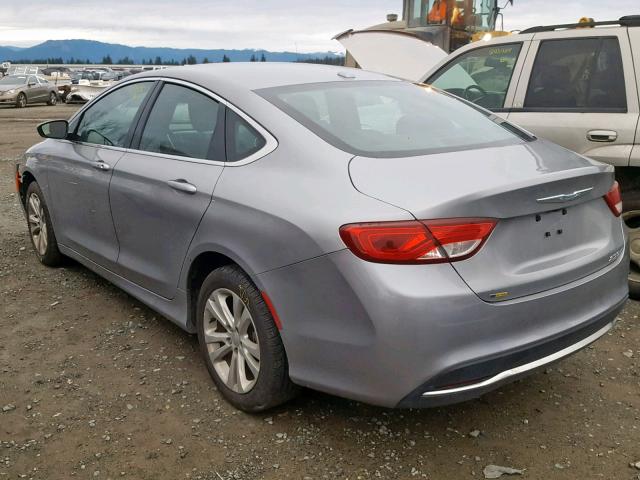 1C3CCCAB3FN617107 - 2015 CHRYSLER 200 LIMITE SILVER photo 3