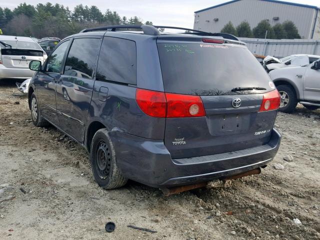 5TDKK4CC6AS309258 - 2010 TOYOTA SIENNA CE BLUE photo 3