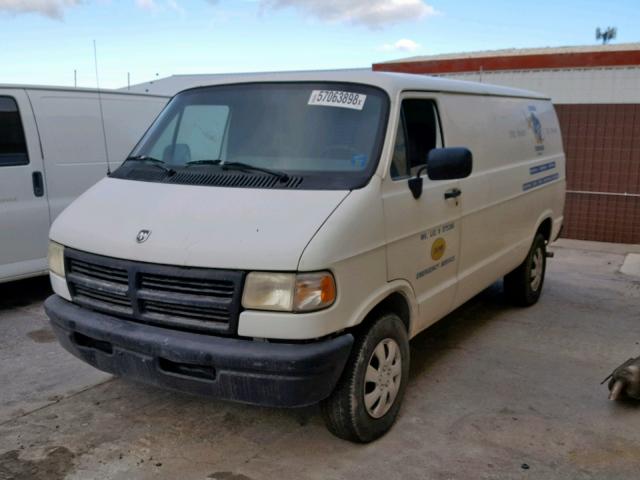 2B7HB21YXVK522623 - 1997 DODGE RAM VAN B2 WHITE photo 2