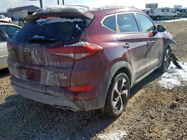 KM8J3CA27GU035887 - 2016 HYUNDAI TUCSON LIM MAROON photo 4