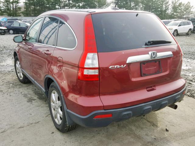 JHLRE48727C096209 - 2007 HONDA CR-V EXL MAROON photo 3