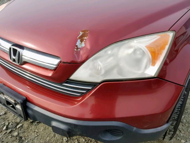 JHLRE48727C096209 - 2007 HONDA CR-V EXL MAROON photo 9