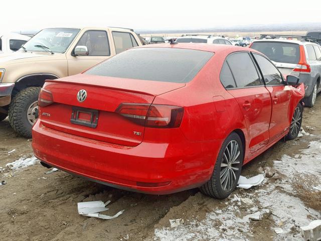 3VWD17AJ2GM320942 - 2016 VOLKSWAGEN JETTA SPOR RED photo 4