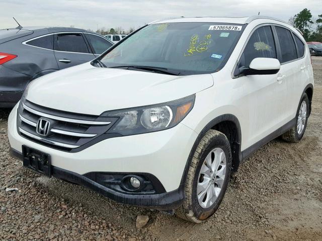 5J6RM3H70EL021512 - 2014 HONDA CR-V EXL WHITE photo 2