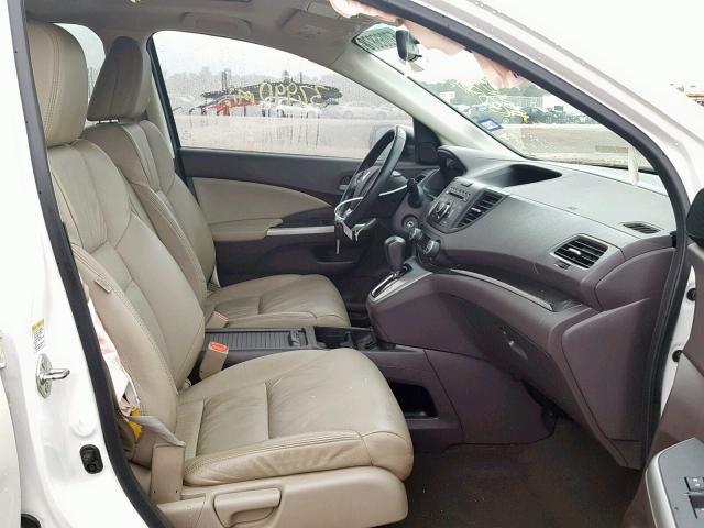 5J6RM3H70EL021512 - 2014 HONDA CR-V EXL WHITE photo 5