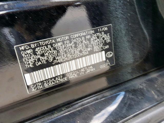 JTHBE262572009384 - 2007 LEXUS IS 350 BLACK photo 10