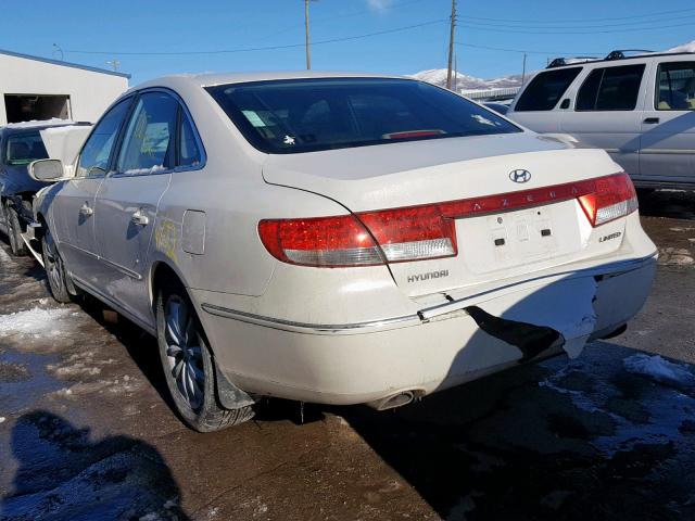 KMHFC46F57A139903 - 2007 HYUNDAI AZERA SE WHITE photo 3