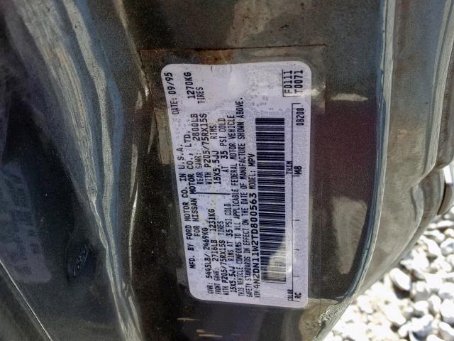 4N2DN11W2TD800563 - 1996 NISSAN QUEST XE GRAY photo 10