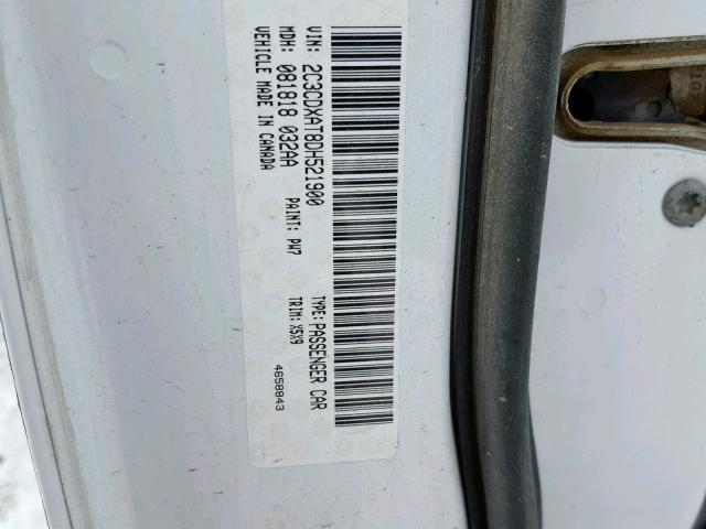 2C3CDXAT8DH521900 - 2013 DODGE CHARGER PO WHITE photo 10