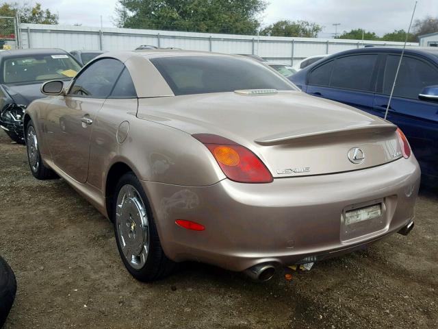 JTHFN48Y220031460 - 2002 LEXUS SC 430 GOLD photo 3