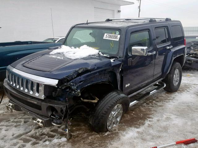 5GTDN13E478216907 - 2007 HUMMER H3 BLUE photo 2