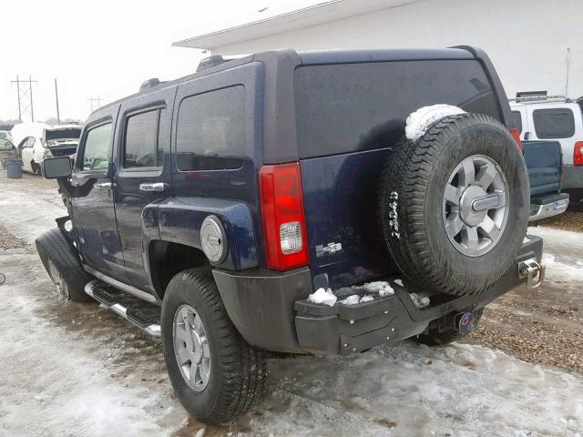 5GTDN13E478216907 - 2007 HUMMER H3 BLUE photo 3