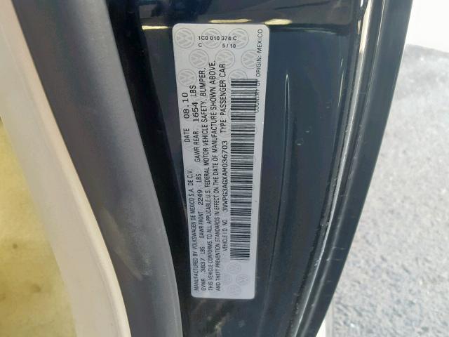 3VWPG3AGXAM036703 - 2010 VOLKSWAGEN NEW BEETLE Qara foto 10