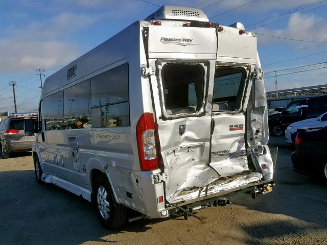 3C6URVJG5GE112642 - 2016 DODGE PROMASTER SILVER photo 3