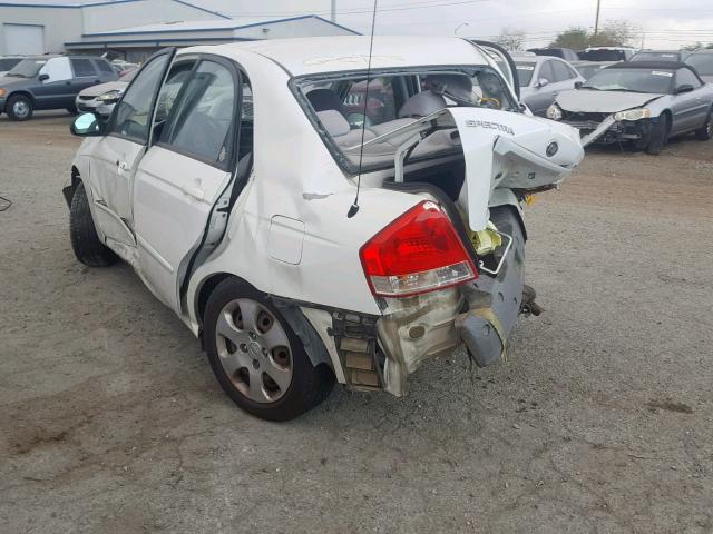 KNAFE222795667733 - 2009 KIA SPECTRA EX WHITE photo 3