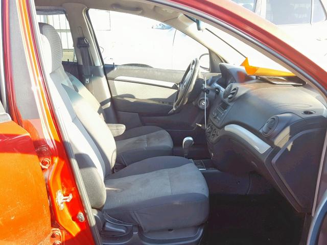 KL1TD6DE5BB160660 - 2011 CHEVROLET AVEO LS BURGUNDY photo 5
