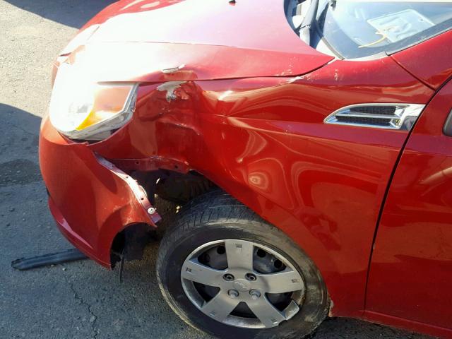 KL1TD6DE5BB160660 - 2011 CHEVROLET AVEO LS BURGUNDY photo 9