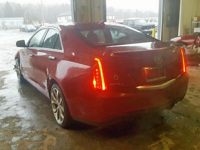 1G6AM5SX5D0146824 - 2013 CADILLAC ATS PREMIU RED photo 3