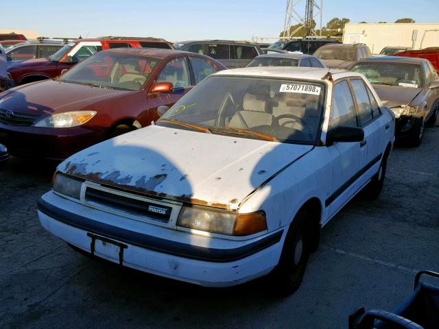 JM1BG2240L0166247 - 1990 MAZDA PROTEGE SE WHITE photo 2