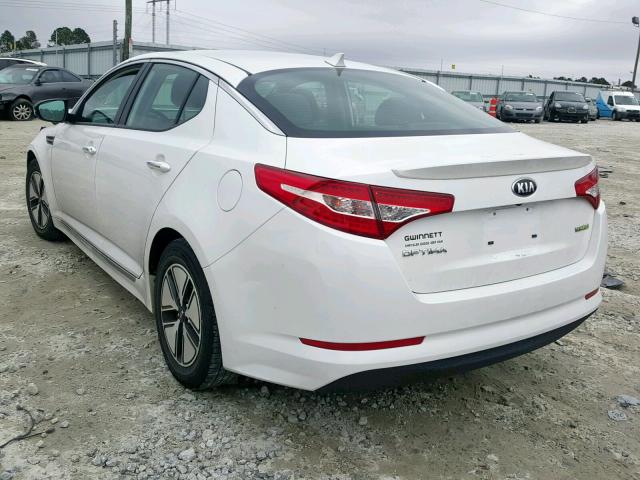 KNAGM4AD9C5026340 - 2012 KIA OPTIMA HYB WHITE photo 3