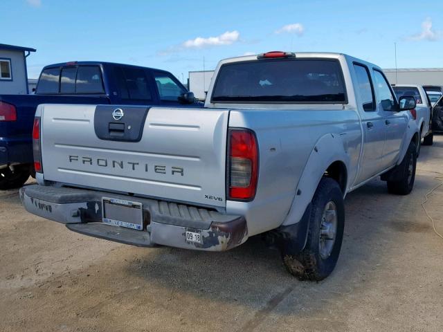 1N6ED29X82C310207 - 2002 NISSAN FRONTIER C SILVER photo 4