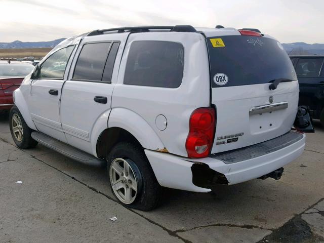 1D8HB48N25F533817 - 2005 DODGE DURANGO SL WHITE photo 3