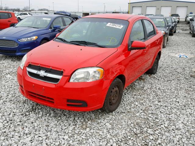KL1TD5DE8BB142020 - 2011 CHEVROLET AVEO LS RED photo 2