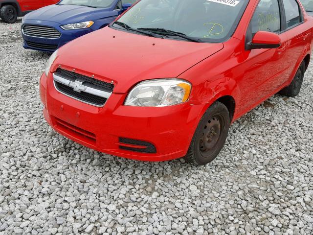 KL1TD5DE8BB142020 - 2011 CHEVROLET AVEO LS RED photo 9