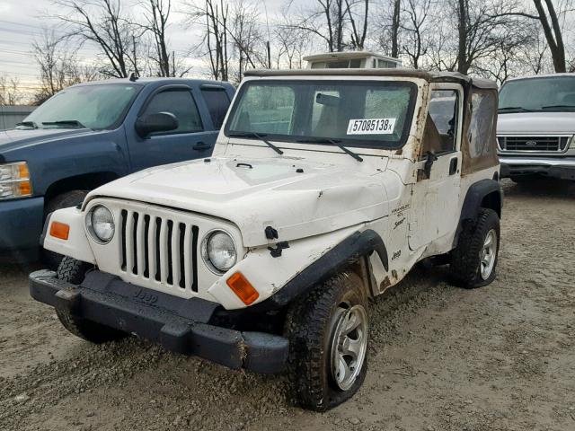 1J4FA49S21P343804 - 2001 JEEP WRANGLER / WHITE photo 2