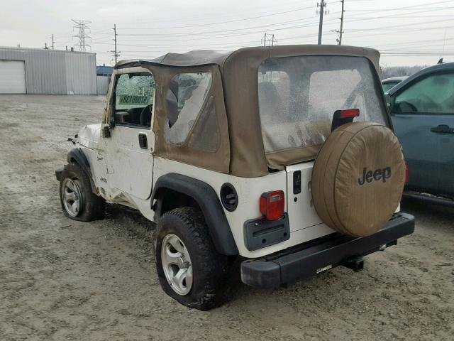 1J4FA49S21P343804 - 2001 JEEP WRANGLER / WHITE photo 3